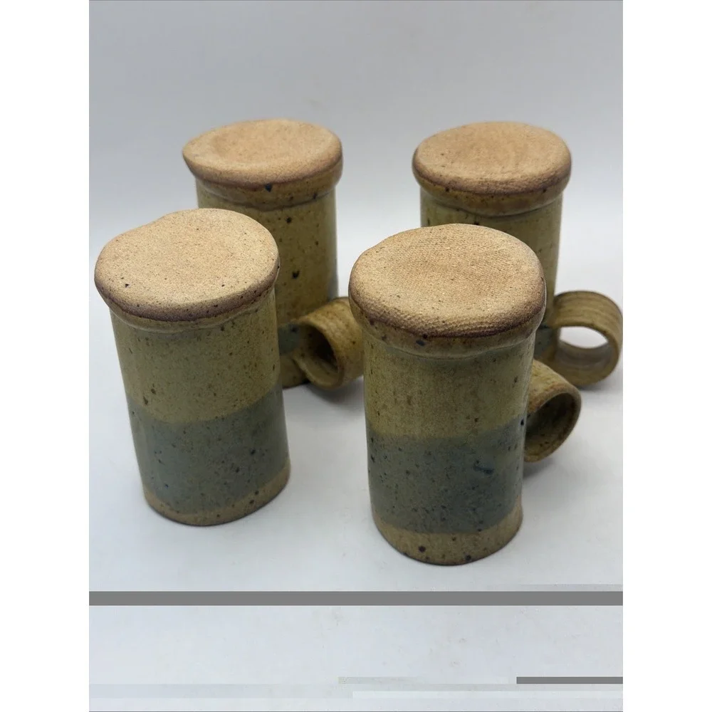 Handmade Studio Pottery Tea Set Teapot + 4 Cups Rustic Ceramic Radca Ohio